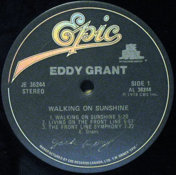 Eddy Grant – Walking On Sunshine Vinyl Pursuit Inc