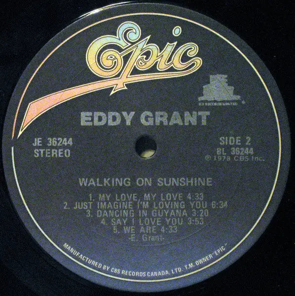 Eddy Grant – Walking On Sunshine Vinyl Pursuit Inc