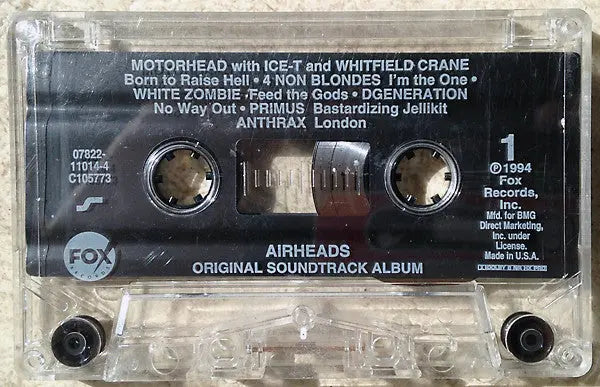 Airheads (Original Soundtrack Album) - Cassette, 1994 US Release VinylPursuit.com
