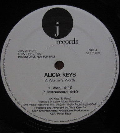 Alicia Keys – A Woman's Worth - 2001 US Promo VinylPursuit.com