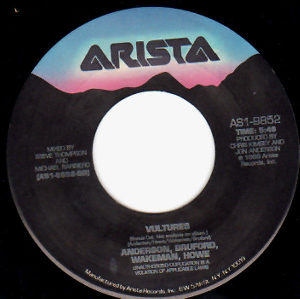 Anderson Bruford Wakeman Howe – Brother Of Mine -  7" Single, 1989 US Pressing Vinyl Pursuit Inc