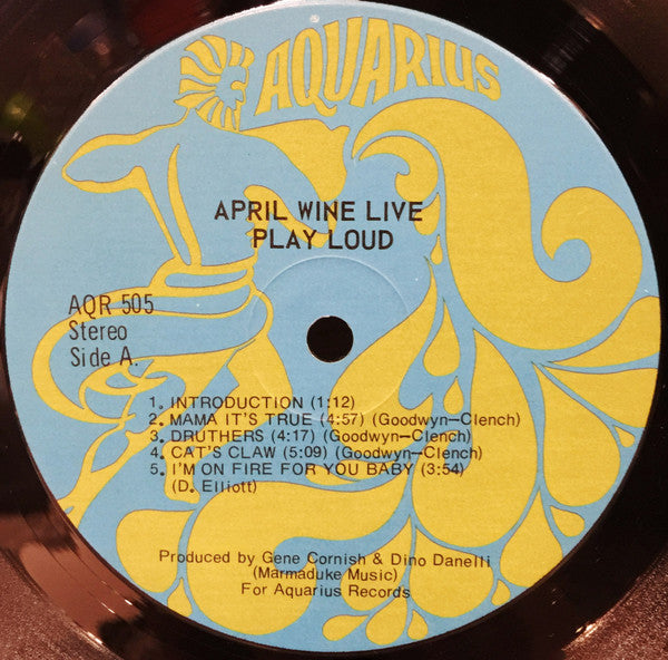 April Wine ‎– April Wine Live - 1974 Original!