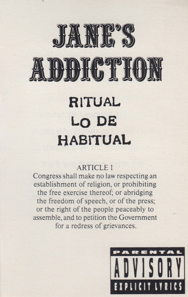 Jane's Addiction – Ritual De Lo Habitual - 1990 Cassette VinylPursuit.com