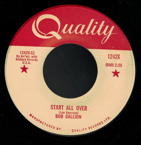 Bob Gallion – Loving You / Start All Over -  7" Single, 1960 Original Vinyl Pursuit Inc