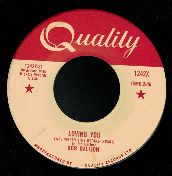 Bob Gallion – Loving You / Start All Over -  7" Single, 1960 Original Vinyl Pursuit Inc