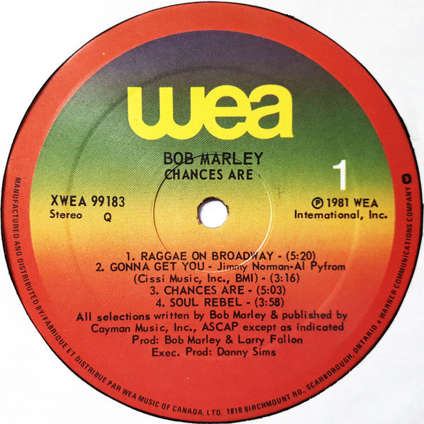 Bob Marley – Chances Are - 1981 VinylPursuit.com