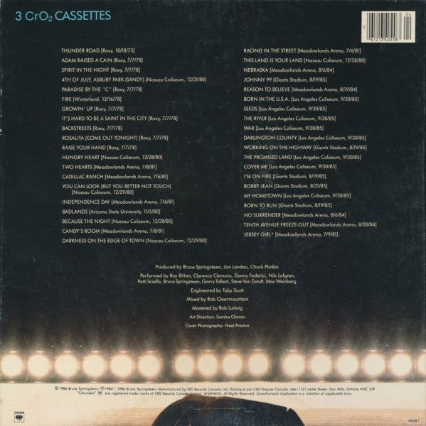 Bruce Springsteen and The E-Street Band – Live/1975-85 - 3-Cassette Box Set w Booklet VinylPursuit.com