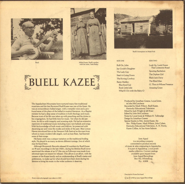 Buell Kazee – Buell Kazee - 1978 US Pressing with Booklet VinylPursuit.com