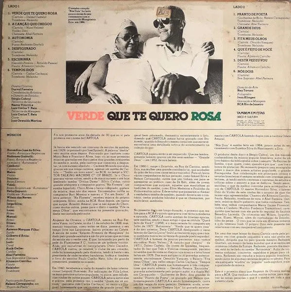 Cartola – Verde Que Te Quero Rosa - 1977 Original Brazilian Release, Rare! VinylPursuit.com