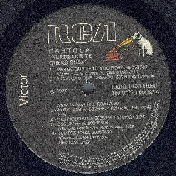 Cartola – Verde Que Te Quero Rosa - 1977 Original Brazilian Release, Rare! VinylPursuit.com