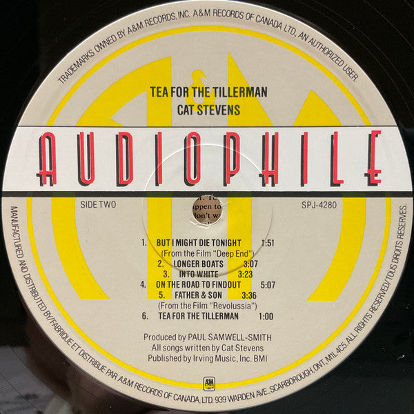 Cat Stevens – Tea For The Tillerman - 1980 Limited Edition Audiophile Pressing, Rare VinylPursuit.com