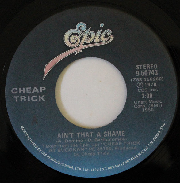 Cheap Trick – Ain't That A Shame -  7" Single, 1985 Vinyl Pursuit Inc