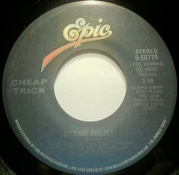 Cheap Trick – Dream Police - 7" Single, 1979 Vinyl Pursuit Inc