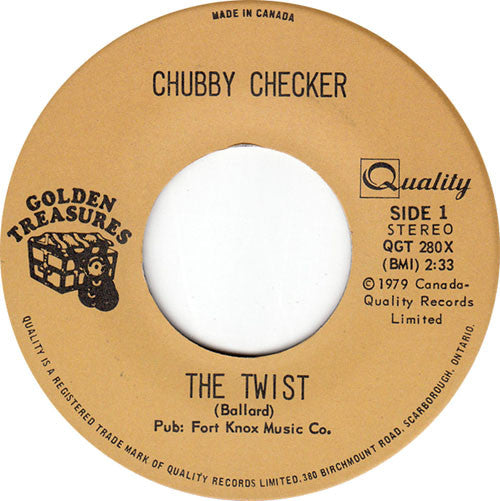 Chubby Checker – The Twist / The Hucklebuck -  7" Single - 1979 Vinyl Pursuit Inc