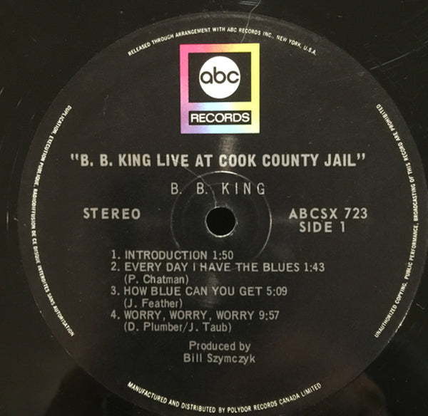 BB King – Live In Cook County Jail - 1971 Pressing – Vinyl Pursuit Inc