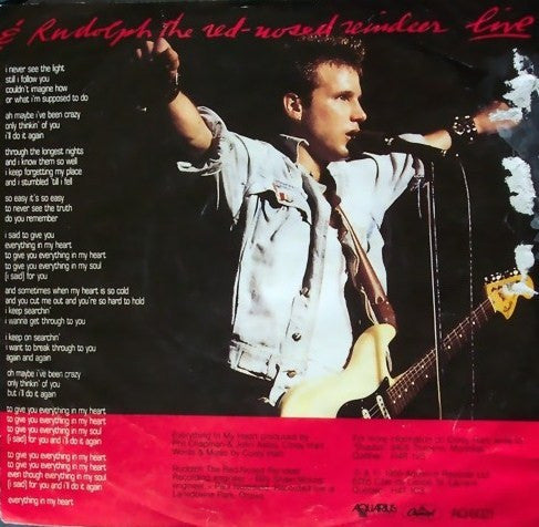 Corey Hart – Everything In My Heart -  7" Single - 1985 RED VINYL! Vinyl Pursuit Inc