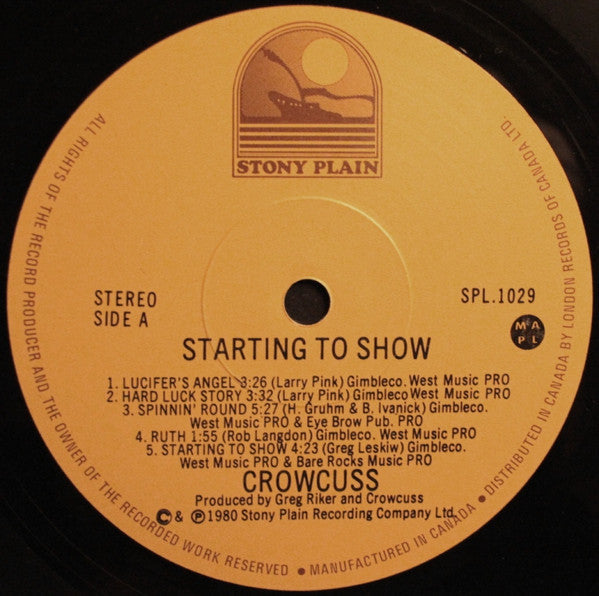 Crowcuss – Starting To Show - 1980 Original - Bargain Bin! VinylPursuit.com