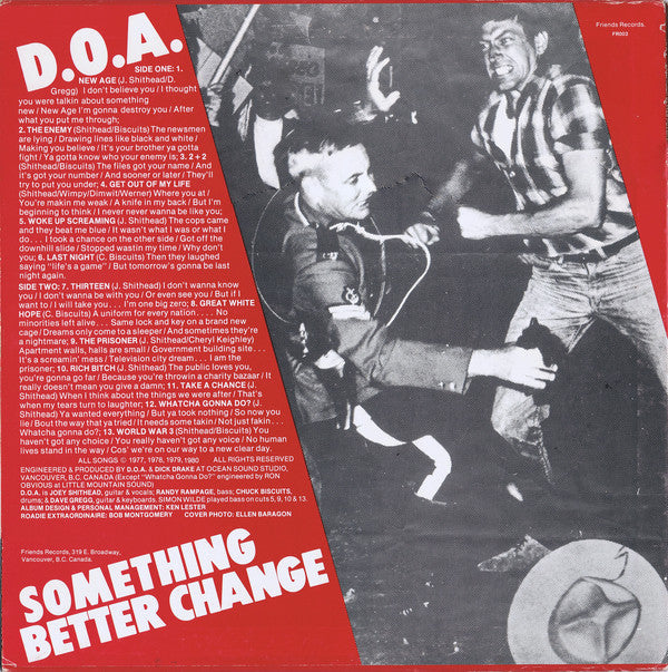 DOA – Something Better Change - 1980 1st Pressing, RARE VinylPursuit.com