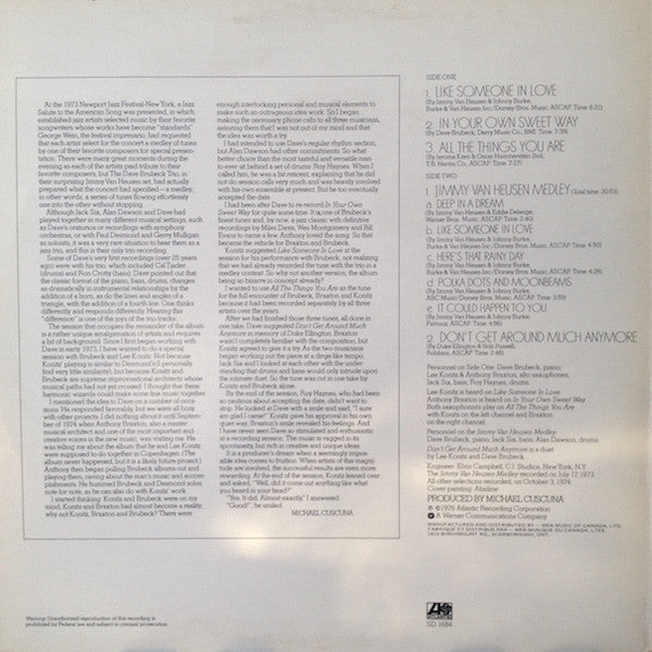 Dave Brubeck – All The Things We Are - 1976 Original VinylPursuit.com