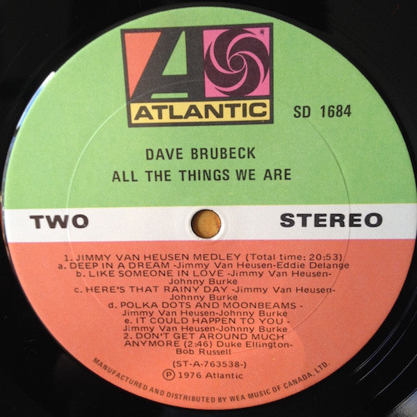 Dave Brubeck – All The Things We Are - 1976 Original VinylPursuit.com