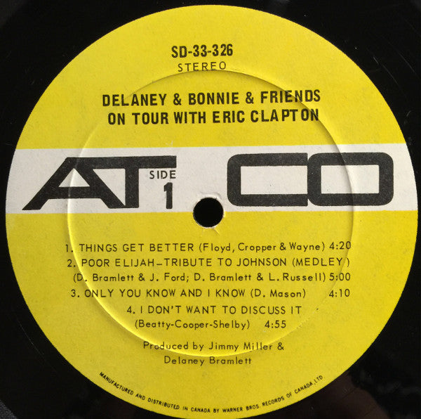 Delaney & Bonnie & Friends with Eric Clapton – On Tour - 1970 Pressing VinylPursuit.com