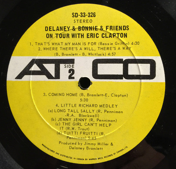 Delaney & Bonnie & Friends with Eric Clapton – On Tour - 1970 Pressing VinylPursuit.com