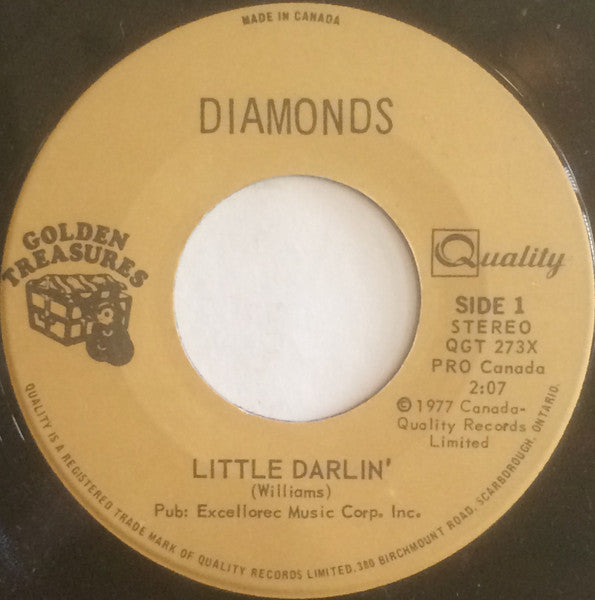 Diamonds – Little Darlin' / The Stroll - 7" Single - 1977 Vinyl Pursuit Inc
