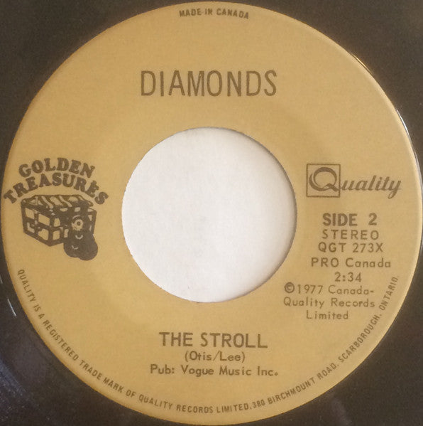 Diamonds – Little Darlin' / The Stroll - 7" Single - 1977 Vinyl Pursuit Inc