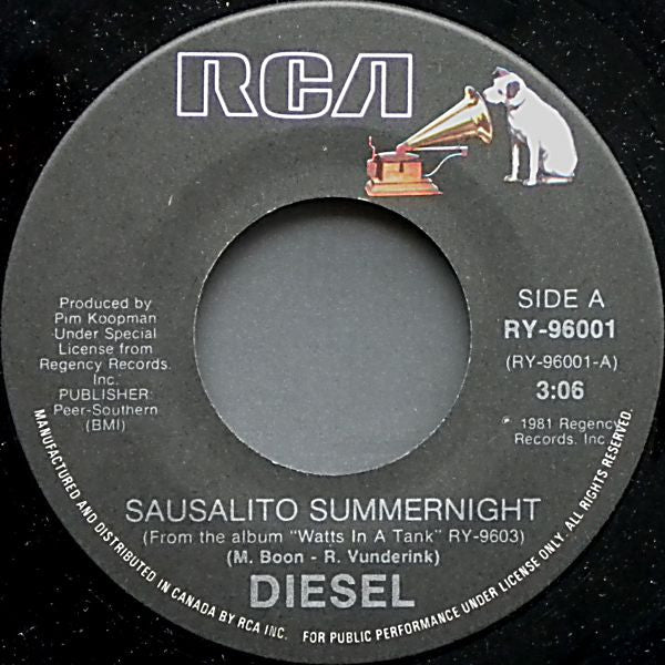 Diesel – Sausalito Summernight - 7" Single - 1981 Vinyl Pursuit Inc