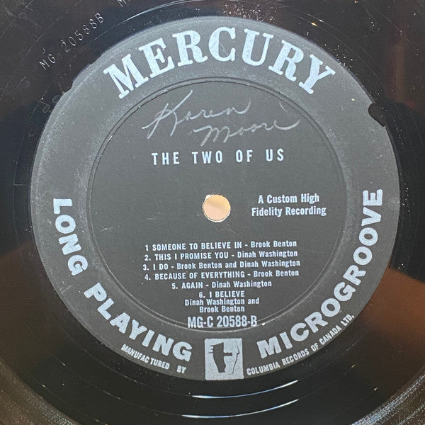 Dinah Washington And Brook Benton – The Two Of Us - 1960 MONO Pressing VinylPursuit.com