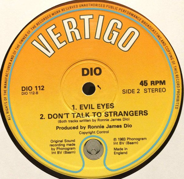 Dio Holy Diver 1979 UK Pressing! Vinyl Pursuit Inc