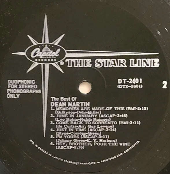 Dean Martin – The Best Of Dean Martin - 1966 Pressing VinylPursuit.com