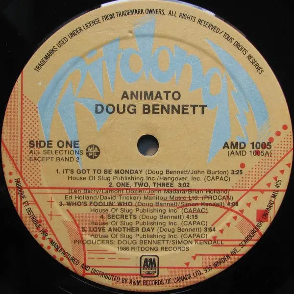 Doug Bennett – Animato - 1986 Original - Bargain Bin! VinylPursuit.com