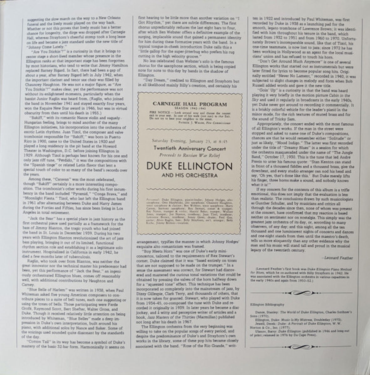 Duke Ellington And His Orchestra – January - 1977 US Pressing VinylPursuit.com