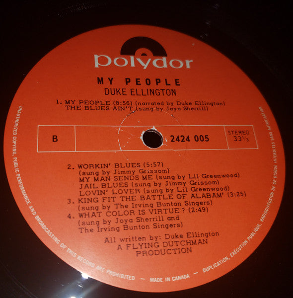 Duke Ellington – My People - 1979 Original VinylPursuit.com