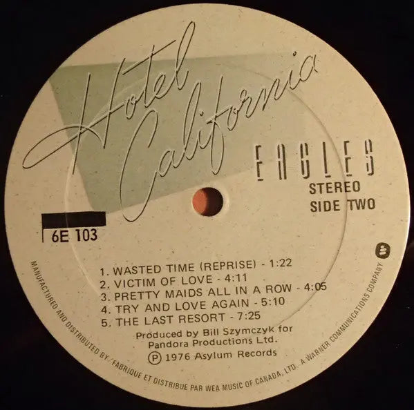 Eagles – Hotel California - Early Pressing VinylPursuit.com