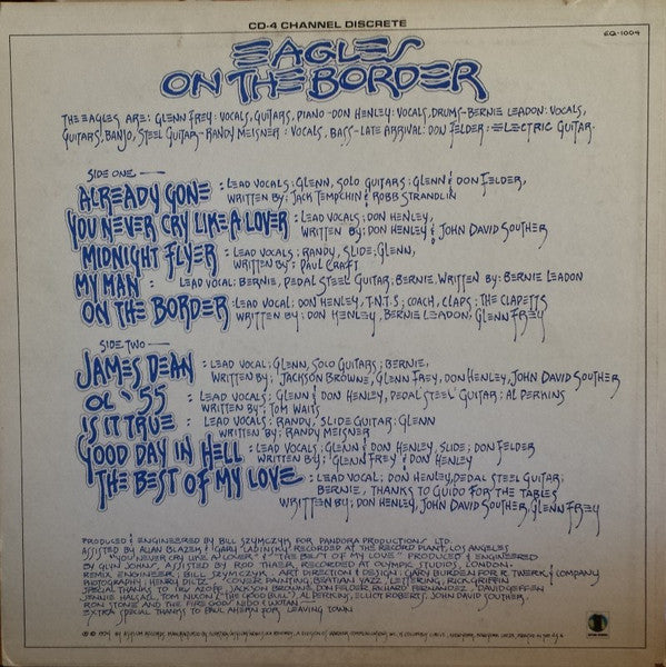 Eagles – On The Border - 1974 Quadraphonic Original VinylPursuit.com
