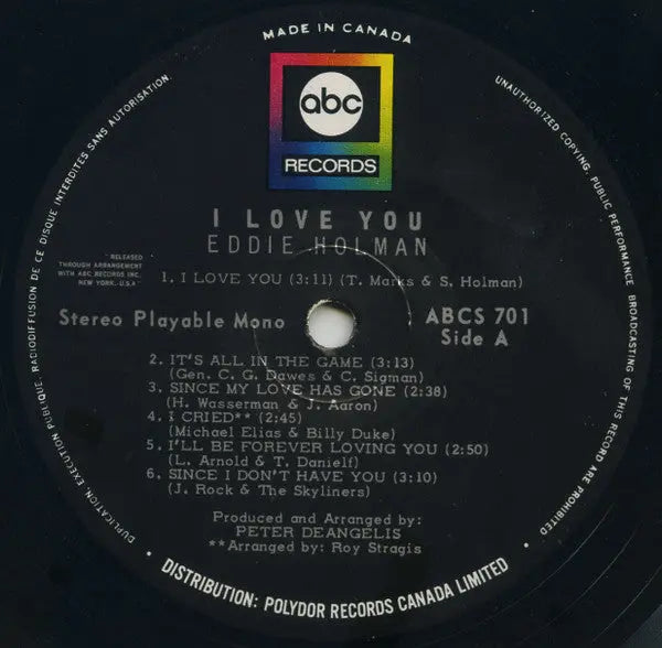 Eddie Holman – I Love You - 1969 Original VinylPursuit.com