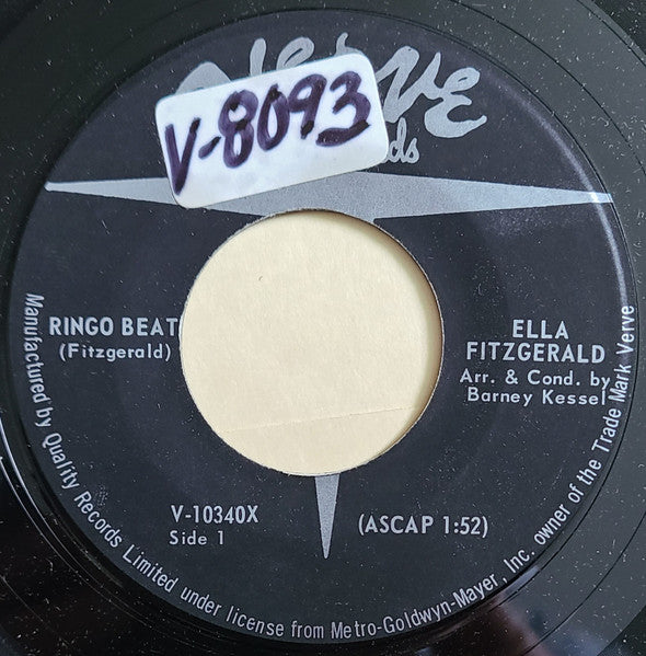 Ella Fitzgerald – Ringo Beat / I'm Falling In Love -  7" Single 1964 Original, Rare Vinyl Pursuit Inc