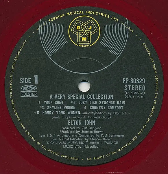 Elton John – A Very Special Collection - 1971 RED Japanese Vinyl with Booklet, Rare! VinylPursuit.com