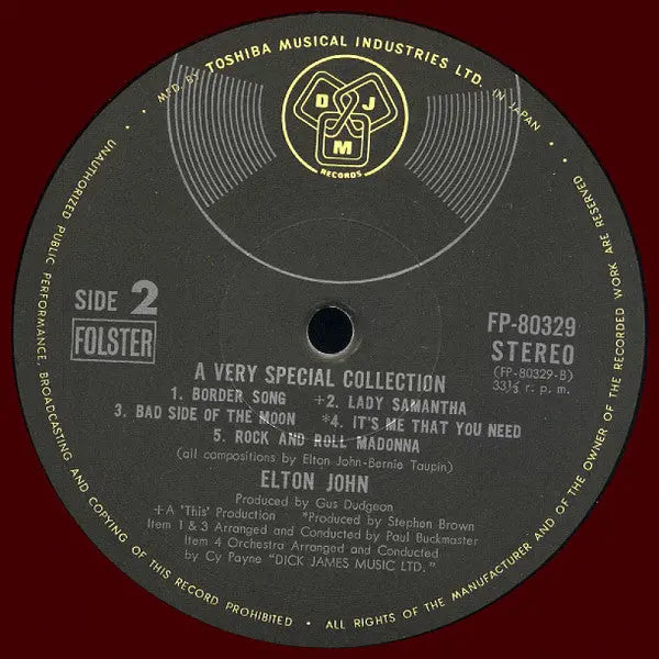 Elton John – A Very Special Collection - 1971 RED Japanese Vinyl with Booklet, Rare! VinylPursuit.com