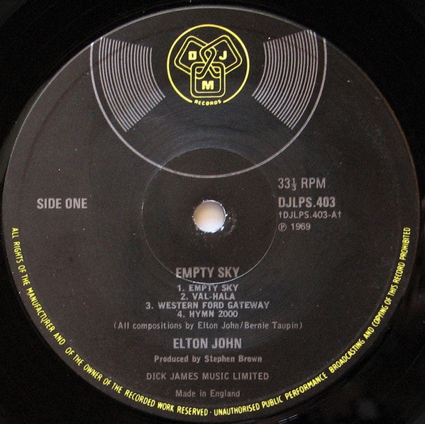Elton John – Empty Sky - 1969  UK Original (?) VinylPursuit.com