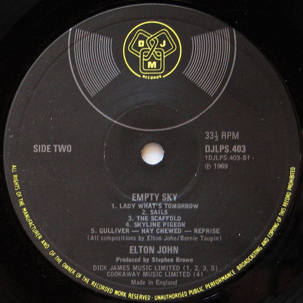 Elton John – Empty Sky - 1969  UK Original (?) VinylPursuit.com