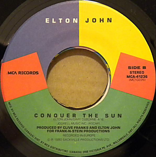 Elton John – Little Jeannie -  7" Single - 1980 Vinyl Pursuit Inc