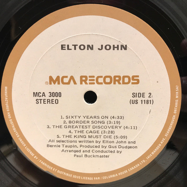 Elton John – Elton John - Early Pressing VinylPursuit.com