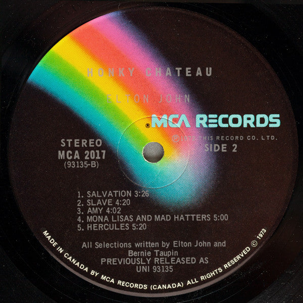 Elton John – Honky Chateau - Early Pressing VinylPursuit.com