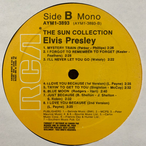 Elvis Presley ‎– The Sun Collection - MONO Rare Repress