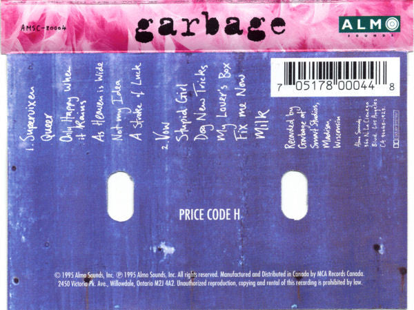 Garbage – Garbage - 1995 Cassette VinylPursuit.com