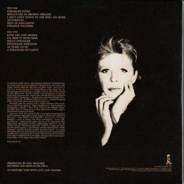 Marianne Faithfull – Strange Weather - 1987 Original VinylPursuit.com