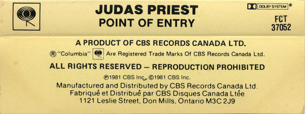Judas Priest – Point Of Entry - 1981 Cassette VinylPursuit.com